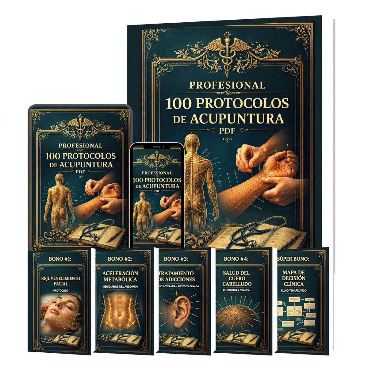 Pack completo de 100 Protocolos de Acupuntura